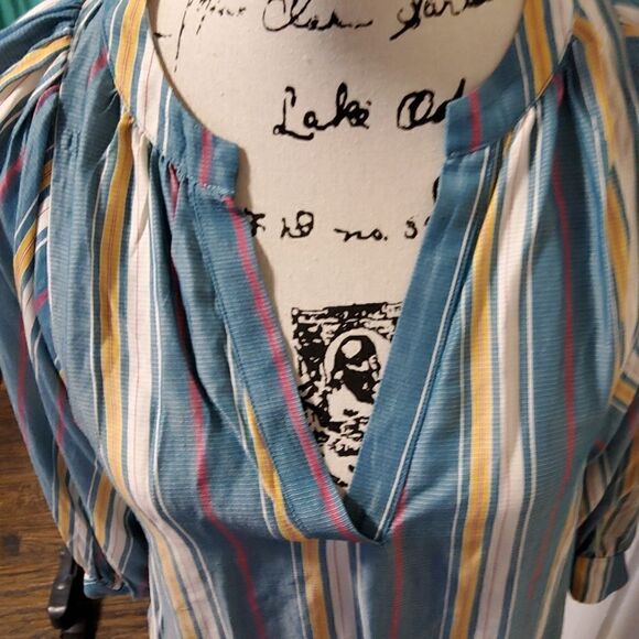 MAEVE ANTHRO ANTHROPOLOGIE Byron Striped Peasant Top Shirt XS Small Medium NWT - Picture 8 of 10